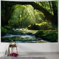 thumbnail image 2 of BCIIG  Waterfall Tapestry Nature, Green Forest Tapestry Wall Hanging Outdoor Landscape Calming Scenery Large Wall Mural Tapestries for Bedroom Living Room Natural Office Backdrop  60x40inch, 2 of 7