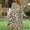 05 Khaki, variant on YueHuiYing Fashion Women's Fashion Leisurely Loose Casual Printed Long Sleeved Round Neck Pocket Dress