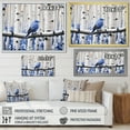 thumbnail image 4 of Designart "Serene Forest Bird Monochrome Blue Grey I" Animals Floater Framed Wall Art Print, 4 of 7