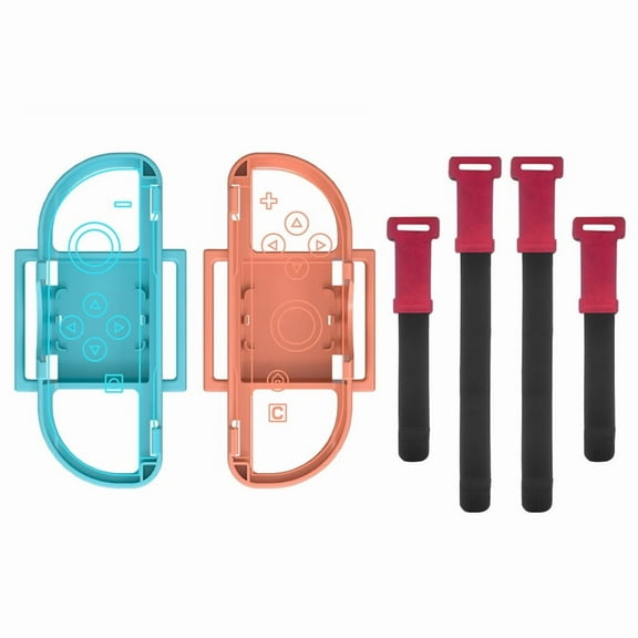 KIPLINK Adjustable Arm & Leg Straps for Nintendo Switch 2 Joy-Cons - 2-Pack Motion Control Bands for Just Dance & Sports Games (Orange & Blue)