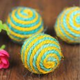 thumbnail image 2 of Flmtop Cat Pet Sisal Rope Weave Ball Teaser Play Chewing Rattle Scratch Catch Toy, 2 of 7