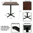 thumbnail image 4 of Hampden Furnishings Bennet Collection Steel Frame 36" Square Top, X Base, 36" Height Cafe Table, Black Frame/Mahogany Top, 4 of 5