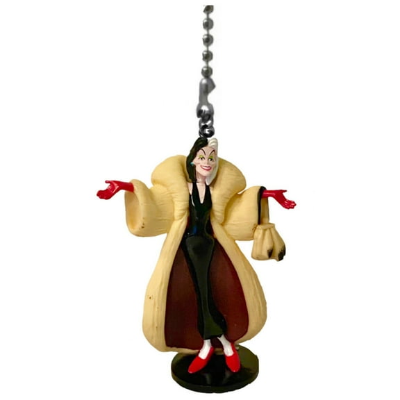101 Dalmatians Cruella De Vil Fan Lamp Light Pull Chain Figure Villain Figurine