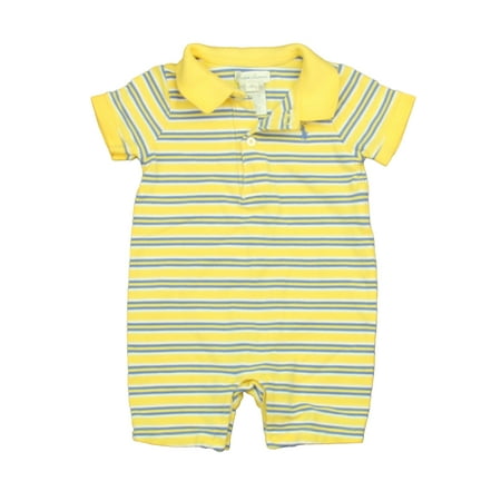 

Pre-owned Ralph Lauren Boys Yellow | Blue Stripe Romper size: 9 Months