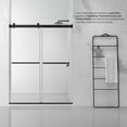 thumbnail image 3 of Vinnova Design Spezia 60" W x 76" H Double Sliding Frameless Shower Door in Brushed Nickel, 3 of 13