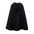 thumbnail image 3 of Hariumiu Woolen Cloak Coat Women Winter Cape Hooded Loose Mid Length Thick Warm Solid Color Keep Warm Wide Open Outdoor Cloak Shawl Women Hooded Cape, 3 of 6