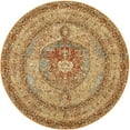 thumbnail image 2 of Unique Loom Outdoor Traditional Collection Area Rug - Temple (4' 1" Round Blue and Light Brown/Brown), 2 of 9