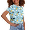 thumbnail image 4 of Uourmeti Pandas O Neck Short Sleeve Kids Cute Short Crop Top Casual Soft Sports Tee Lightweight Loose Pullover for 9-10 Girls, 4 of 5