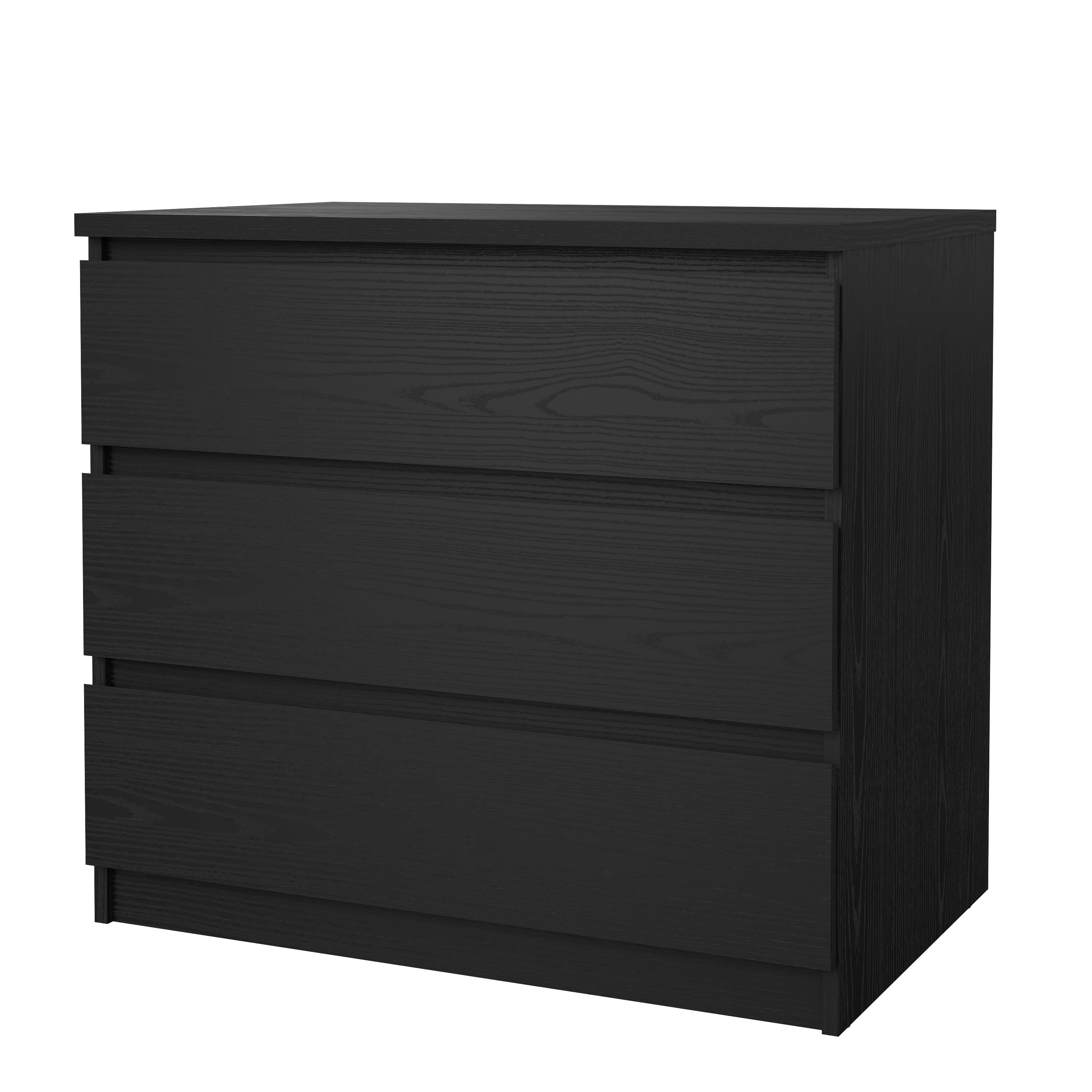 Tvilum Scottsdale 3 Drawer Chest Dresser for Adults, Black Woodgrain