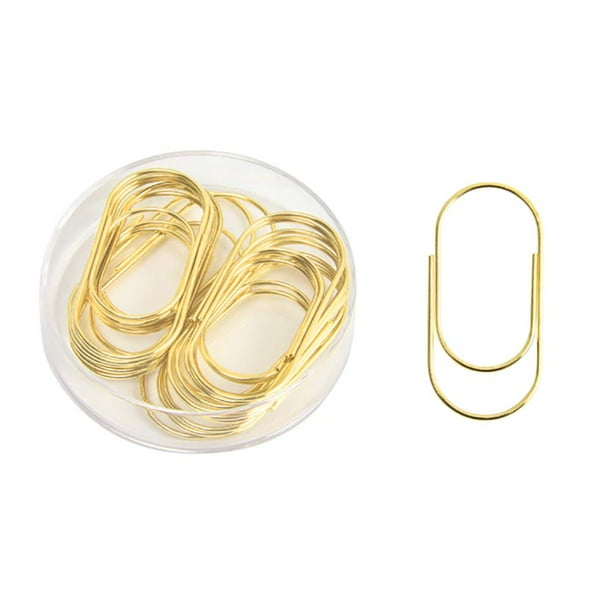 Clips De Papel Dorados, 20 Unidades, 50 Mm, 1,97 Pulgadas, Clips De Papel Anchos, Antideslizantes, Acabado Liso, Alambre De Acero, Accesorios Medianos Para Suministros De Oficina