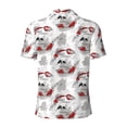 thumbnail image 3 of Vsdgher Koi Fish Print Men's Short Sleeve Stretch Polo Shirt, Moisture-Wicking Performance Polo Shirt, 3 of 8