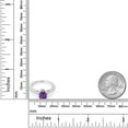 thumbnail image 5 of Gem Stone King 925 Sterling Silver Purple Amethyst and White Created Sapphire Engagement Ring for Women (1.24 Cttw, Cushion 6MM, Gemstone February Birthstone, Available in Size 5, 6, 7, 8, 9), 5 of 5