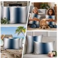 thumbnail image 5 of Gray Navy Blue Outdoor Waterproof Pillow Covers, Modern Gradient Geometric Decorative Square Throw Pillowcase Sofa Cushion Sham for Patio/Couch/Chair, 16"x16" 2 Pack, 5 of 8