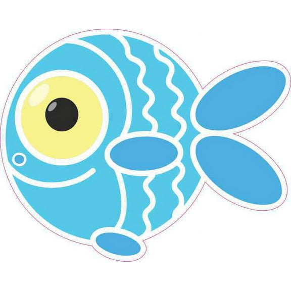 5in x 4in Blue Fish Sticker Vinyl Cup Decal Animal Vehicle Bumper Stickers