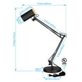 thumbnail image 3 of Adjustable Metal Table Lamp, Large Size Max Height 29.7", E26 Base, Swing Arm Desk Light with Wooden Accent, Black, 3 of 8
