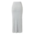 thumbnail image 5 of XIAOCHA Women's Ribbed Knit Skirt High Waisted form Fitting Side Slit Maxi Skirt Soft Cozy Casual Skirts, 5 of 8
