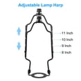 thumbnail image 5 of Uxcell 8 9 10 11 Inch Lamp Harp Kit with Finial, Adjustable Lamp Shade Bracket Holder with Light Base for Lamp, Black, 5 of 6