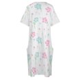 thumbnail image 4 of Vestido holgado de verano para mujer traje de novia con bolsillos flores rosas y azules Color agua, 4 of 6