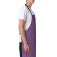 thumbnail image 3 of Picia Retro Florals Purple Waterproof Apron for Unisex Adult - Adjustable Bib Apron with Pockets, Ideal for Cooking, Gardening, Painting, and Household Chores, 3 of 9