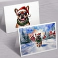 thumbnail image 3 of Hello Winter French Bulldog Frosty Morning Walk Welcome Snowy Christmas 7x5in Folded Greeting Card Dog Lover Gifts Single Note Card with Envelope - 02018, 3 of 5
