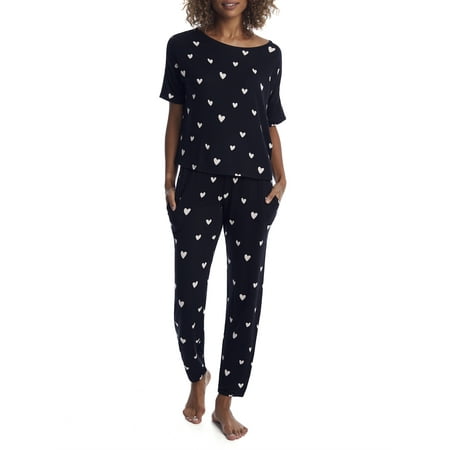 

Honeydew Intimates Womens Black Hearts Sun Lover Knit Lounge Set Style-18988-BLK