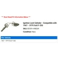 thumbnail image 2 of Ignition Lock Cylinder - Compatible with 1967 - 1979 Ford F-350 1968 1969 1970 1971 1972 1973 1974 1975 1976 1977 1978, 2 of 2
