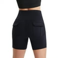 thumbnail image 2 of Qarigey Pantalones cortos deportivos de cintura alta para mujer, mallas de entrenamiento, pantalones cortos de secado rápido para Yoga M Type2 NO2, 2 of 6