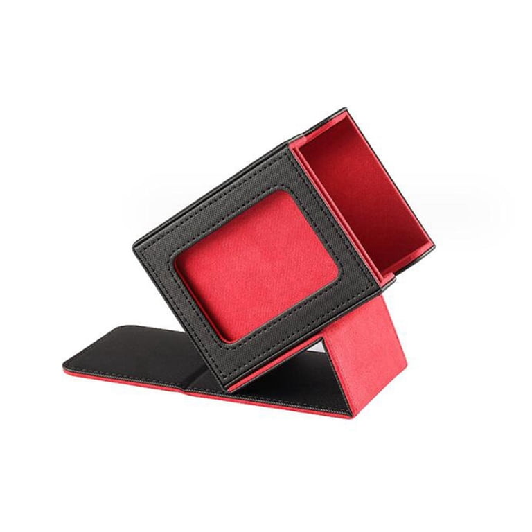 MERIGLARE Card Deck Box Card Storage Box Premium PU Leather Container Gaming Card Holder for 100+ Sleeved Cards, for Collectible Cards Black Red - Walmart.com MERIGLARE Card Deck Box Card Storage Box Premium PU Leather Container Gaming Card Holder for 100+ Sleeved Cards, for Collectible Cards Black Red - Walmart.com