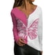 thumbnail image 1 of Gibobby Camisas De Vestir Camiseta de manga larga con cremallera superior para mujer con estampado de mariposas de primavera y verano（Multicolor, M), 1 of 3