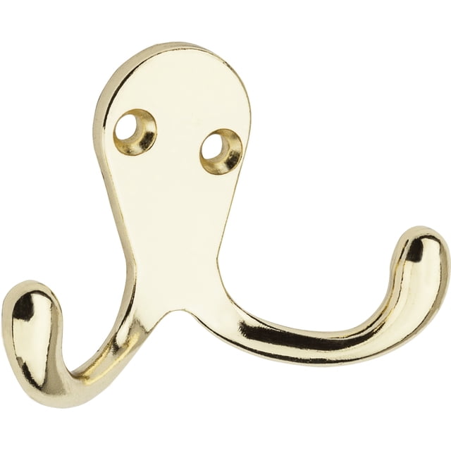 Ganchos dobles para ropa National Hardware N199-224, latón, paquete de 2