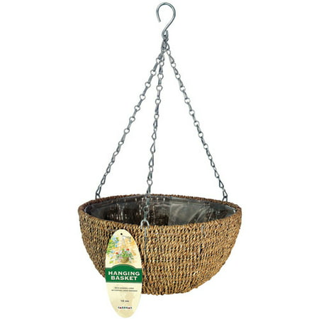 Gardman R490 14 in Woven Rope Hanging Basket (Best Flowers For Hanging Baskets)
