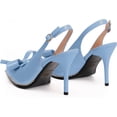 thumbnail image 6 of Women's Sexy Slingbacks Bow Stiletto Heels Closed Pointed Toe Pumps Bead Buckle Strap High Heels Dress Shoes, 6 of 12