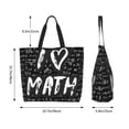 thumbnail image 5 of Naloa I love Math Tote Bag for Women Large Capacity Shoulder Bag for College Work Travel Shopping, 5 of 8