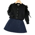 thumbnail image 5 of Girls' Angel Wing Knit Cardigan Round Neck Cotton Sweater Jacket, 5 of 13