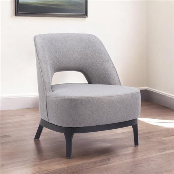 HomeRoots 556458 26 in. Gray & Black Fabric Lounge Chair