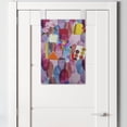 thumbnail image 2 of Abstract Art Hanging Pocket Organizer, Watercolour Overlapping Oval Shapes in Various Pastel Tones Aquarelle, Printed Polyester Storage Bag with Pockets, 14" x 20", Coral Fuchsia Blue, 2 of 2