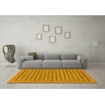 thumbnail image 3 of Ahgly Company Machine Washable Indoor Round Abstract Yellow Modern Area Rugs, 3' Round, 3 of 4