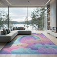 thumbnail image 2 of ODIKA 8'x10' Washable Area Rug Durable, Non-Slip Pink Mermaid Kawaii Galaxy Tie Dye Shaped Floormat for Living Room, Under Sectional, Family, 2 of 7