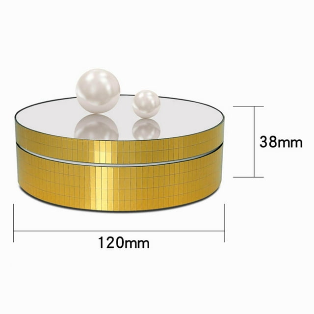 USB Powered Electric Rotating Display Stand Mirrors Turntable rotating display stand product Jewelry Holder Golden