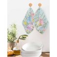 thumbnail image 2 of Easter Eggs Kitchen Dish Towels for Drying Dishes Set of 4, Spring Daisy Eucalyptus Leaves Teal Wooden Waffle Weave Microfiber Hand Tea Bathroom Towels Quick Dry & Absorbent Towel 12x12, 2 of 7