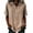Khaki, variant on Women's Hooded Zip Front Pullover Shirt Striped Loose Short Sleeve Hoodies Casual Drawstring Lightweight Tops