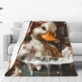 thumbnail image 1 of Fotbe Cartoon Scottish Duck Manta de Franela Acolchonada con Estampado, Súper Suave y Esponjosa, Extra Grande para Sofá, Cama, Uso Todo el Año-50"x40", 1 of 7