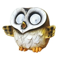 Harlier Garden Statues Owl Figurines with Solar LED Lights, Unique Animal Statues Lights Housewarming Sculpture Gifts for Outdoor Decorations, Garden, Patio, Balcony, Yard, Lawn Ornament