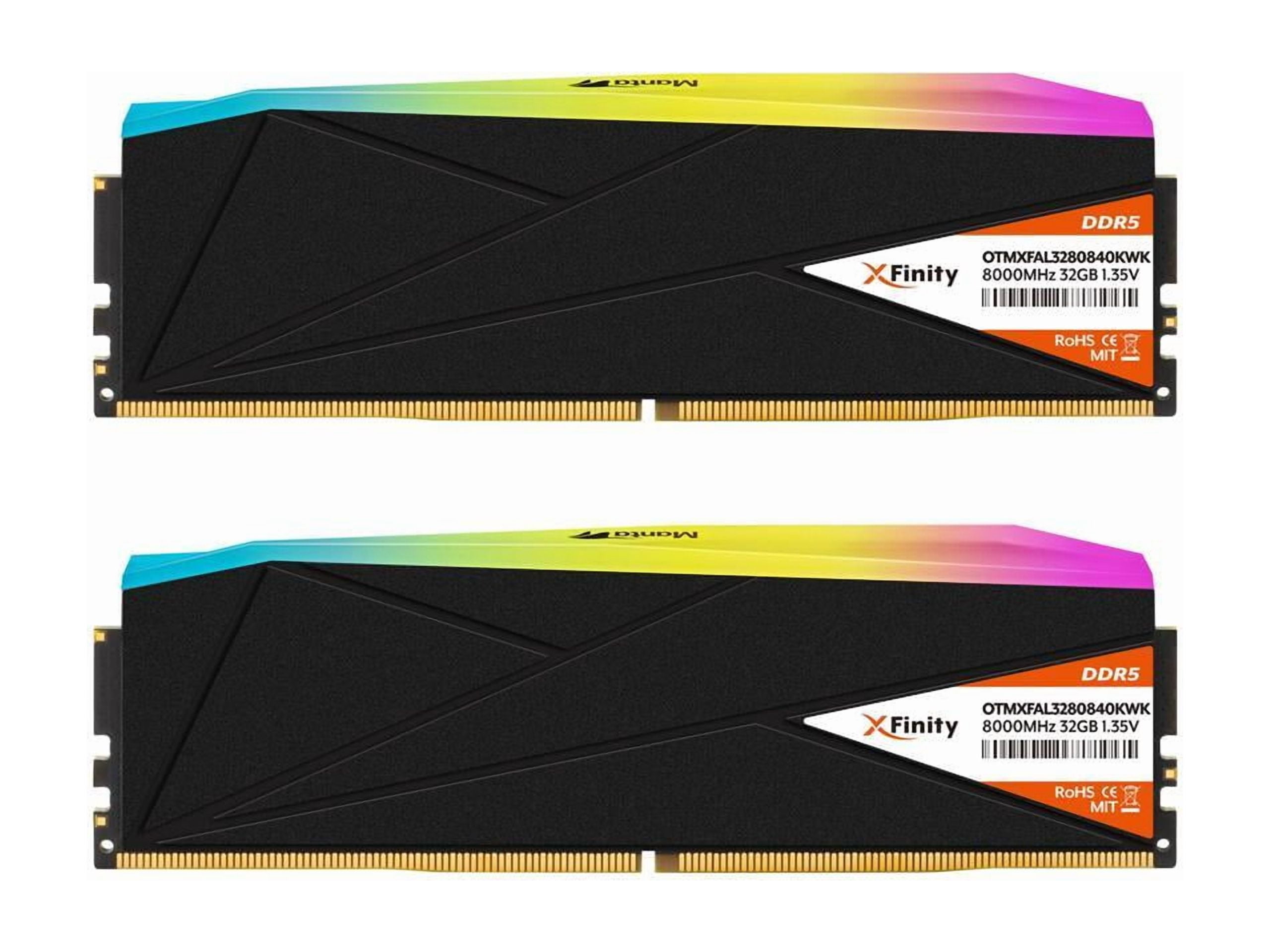 V-Color OTMXFAL3280840KWK 64GB DDR5 8000 Desktop Memory Kit OLED XFinity Plus RGB Black