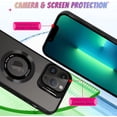 thumbnail image 4 of for iPhone 13 Pro Max Case Magnetic Plating Crystal [ Support for Magsafe ] Luxury Case Camera Protector Shockproof Protective Edge Cover Screen Protector Cover Girls Women Case -Black, 4 of 12