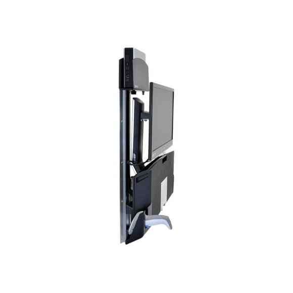 Ergotron StyleView Sit-Stand Combo Extender - Composant de Montage (Bras Allongé, Support de Rail Mural, Couvercle de Bras, Matériel de Fixation) - pour Écran LCD / Équipement PC - Aluminium, Plastique de Haute Qualité - Aluminium Poli
