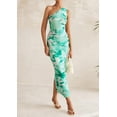 thumbnail image 4 of Vestido PRETTYGARDEN Ajustado con Hombro Descubierto y Fruncido Floral M, 4 of 8