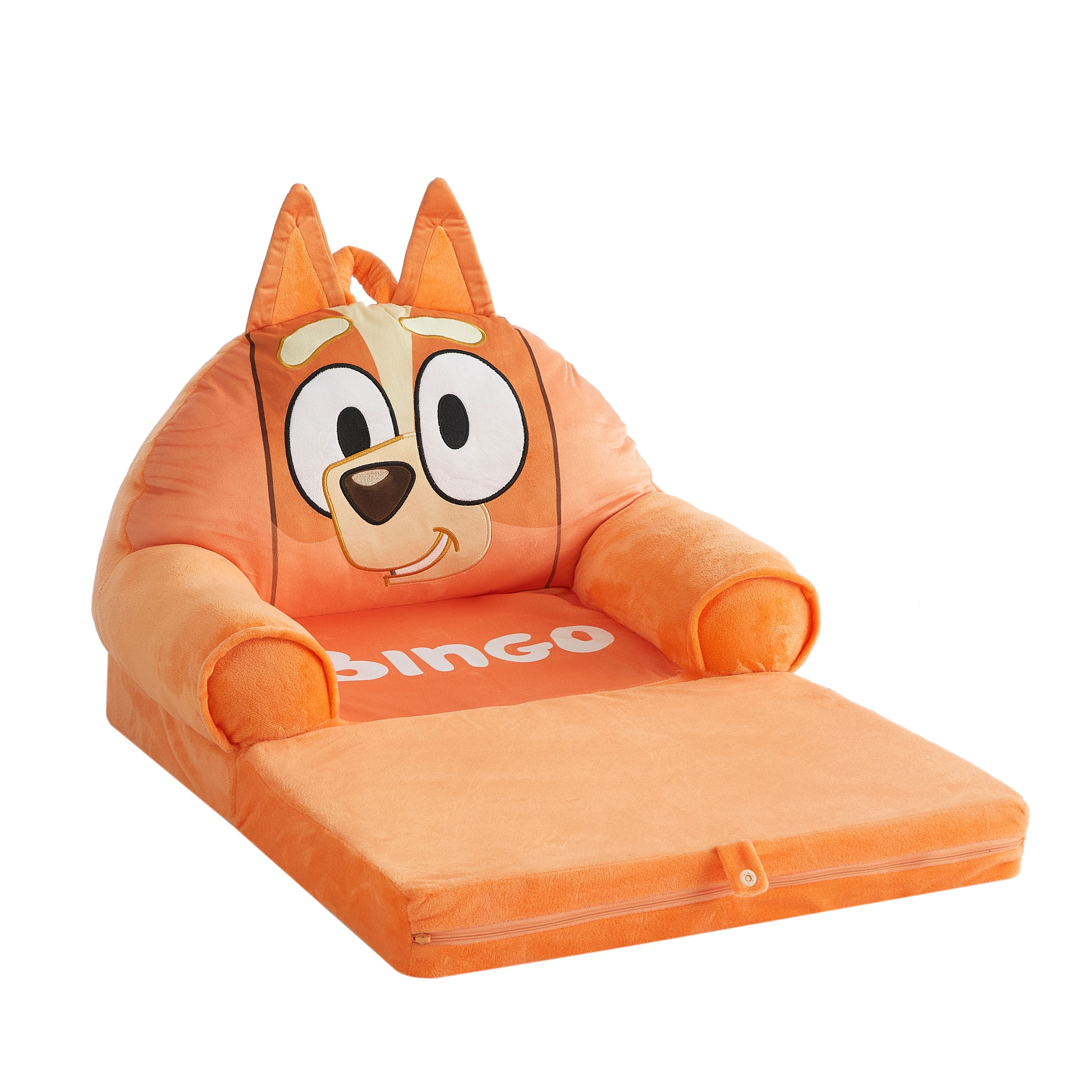 Bingo 2-in-1 Polyester Flip Out Chair for Kids, Brown