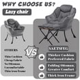 thumbnail image 5 of SAETSFEG Lazy Chair with Ottoman, Comfy Accent Lounge Chair with Side Pocket, Modern Reading Armchair with Footrest, Upholstered Sofa Chair for Small Spaces, Bedroom, Living Room, Dorm, Darkgrey, 5 of 9