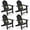 Black, variant on Costway 4PCS Patio Adirondack Chair Weather Resistant Garden Deck W/Cup Holder Grey